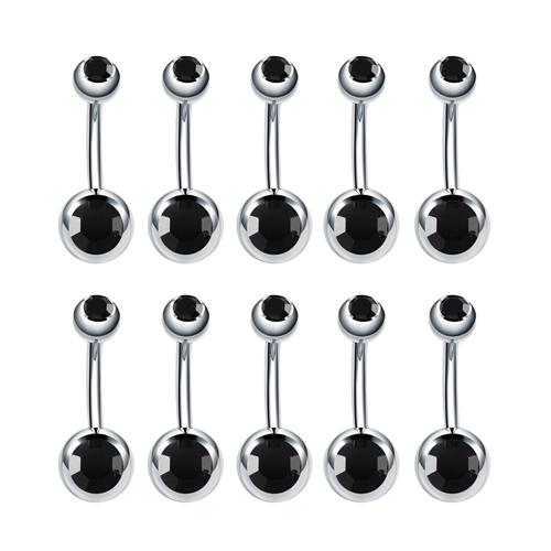 10Pcs Stainless Steel Belly Button Piercings Navel Earrings Gemed Goth Belly Rings Piercing Ombligo Punk Body Jewelry Women Men