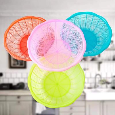 4Pcs Plastic Rice Washing Basket Set - Multifunctional Colander for Fruits Vegetables and Rice - Space-Saving Kitchen Tool - Assorted Color