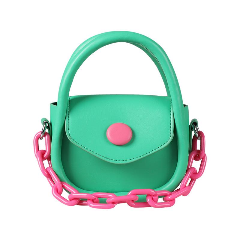 Stylish Korean Mini Shoulder Bag For Kids With Trendy Color Block Design And Breathable Features