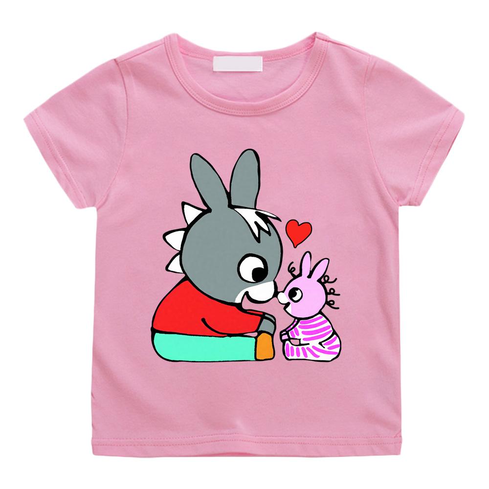 

Lane Trotro 100% хлопок Мультяшные футболки Детские Мальчики девочки Короткий рукав Дышащие Каваи Дети Высокое качество Футболки с круглым вырезом Аниме футболки 120 розовый