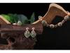 Bridal 4-Piece Set: Rose Gold Plated 925 Silver Earrings, Ring, Necklace with Jasper and Hetian Jade