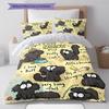 Simon's Cat Pattern Bedding,Quilt Set Quilt Cover Pillowcase Home Birthday Gift (1 * Duvet Cover + 2 * Pillowcase, Without Core)