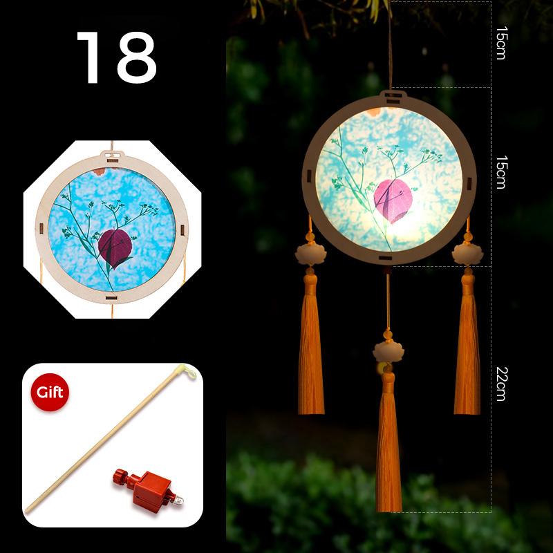 Mid-autumn Portable Lantern With Tassel Waterproof Chinese Antique Wood Carving Palace Light Lamp New Year Spring Festival Decor