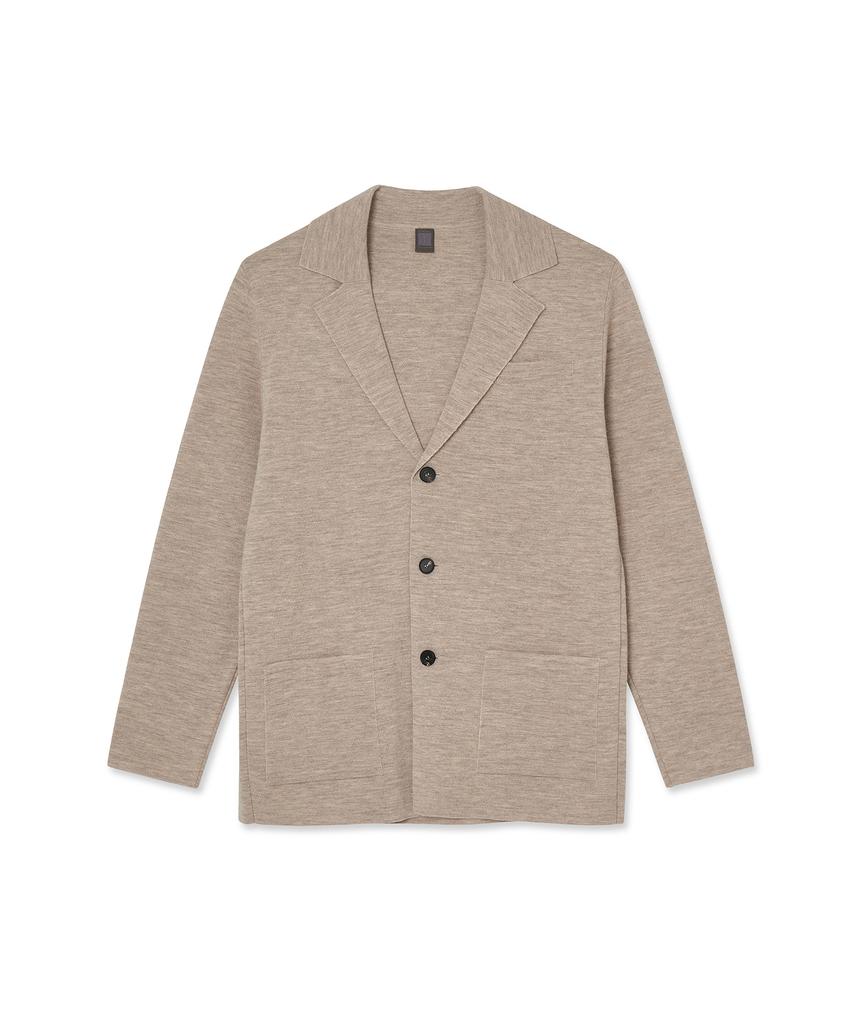 IOLO Merino Wool Milano Knit Blazer_Beige