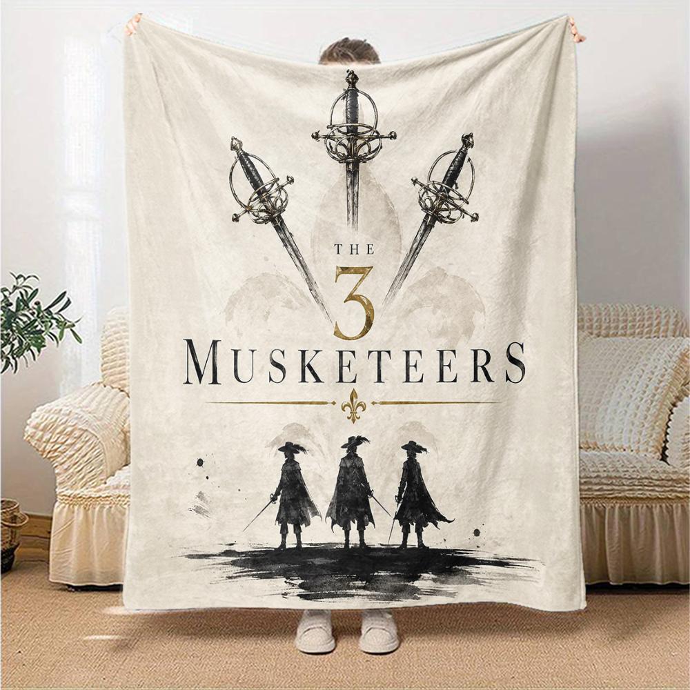 The Three Musketeers Theme Printed Blanket - Perfect for Couch, Bed, Travel & Outdoor Use | Machine Washable, Cozy & Durable.