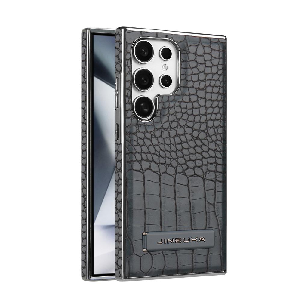 Boutique Crocodile Texture Leather Stand Case For Samsung Galaxy S25 Ultra S24+ Plus S23 Magnetic Cover Kickstand Premium