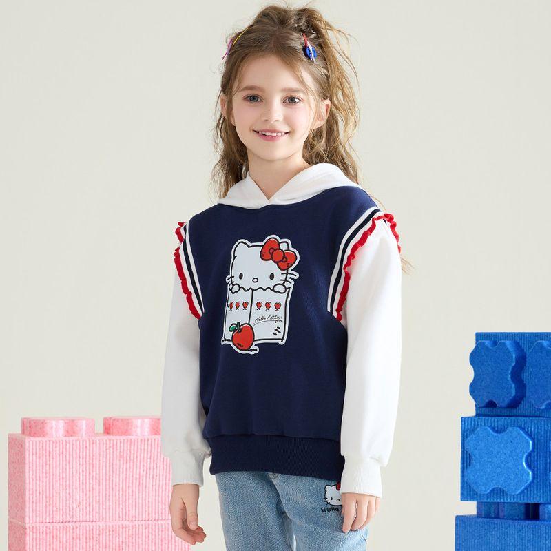 Girls Autumn Sweatshirt 2024 New Style for Older Children Navy blue 160