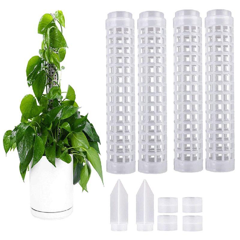 M-Modern-Stackable Transparent Plastic Moss Pole For Plants Monstera , Indoor Plant Accessories Support Stakes, Plant Stakes