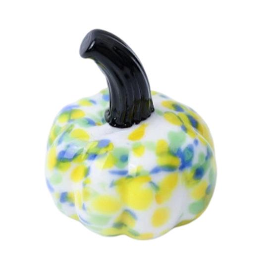 Hand Blown Glass Pumpkin Figurine Mini Halloween Thanksgiving Pumpkin Statue