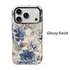 Vintage Distressed Pastel Blue Floral Peony Watercolor Art Graphic Film Aesthetic Protective ShockproofBumperCase Cover For iPhone1415161718ProMaxPlus