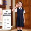 Marineblaues Schuluniform-Kleider-Set für Mädchen