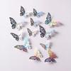 12 Pcs Colorful Silver 3D Hollow Butterfly Wall Sticker Wedding Decorations Living Room Home Decor Butterflies Decal Stickers