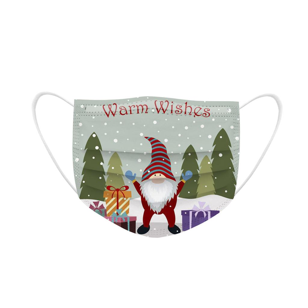 20 Stück Gesichtsmaske für Erwachsene Einweg-Gesichtsmaske Weihnachten 3D-Druck 3-lagig Ohrschlaufe Unisex Mundschutz Mascarillas Kinder Maske