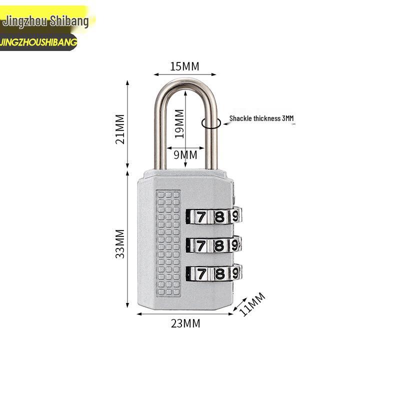 Jingzhou Shibang 3-Digit Combination Padlock серебряный
