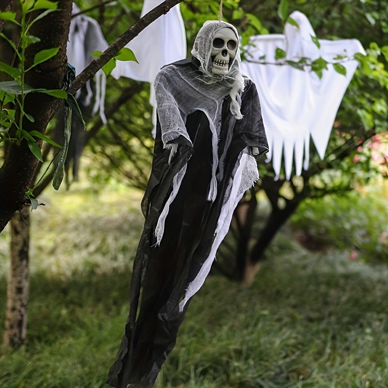 1pcs Lofytain Halloween Hanging Ghost Skull Skeleton Gauze Scary Props for Haunted House Outdoor Yard Garden Horror Decoration