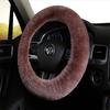 OFLBA Real Fur Car Steering Wheel Cover Auto Australian Sheepskin Steering Wheel Covers Universal Warm