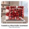 104 Pieces Christmas Tree Ornaments Glittery Baubles Premium