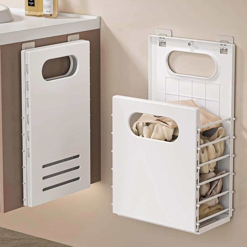Foldable Dirty Clothes Basket Wall-Mounted Clothes Storage Basket Washing Clothes Basket  Bathroom
