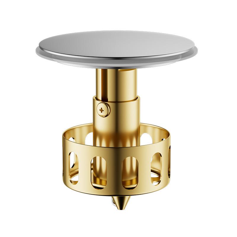 All-Copper Pop-Up Sink Basin Drain Plug & Cover
