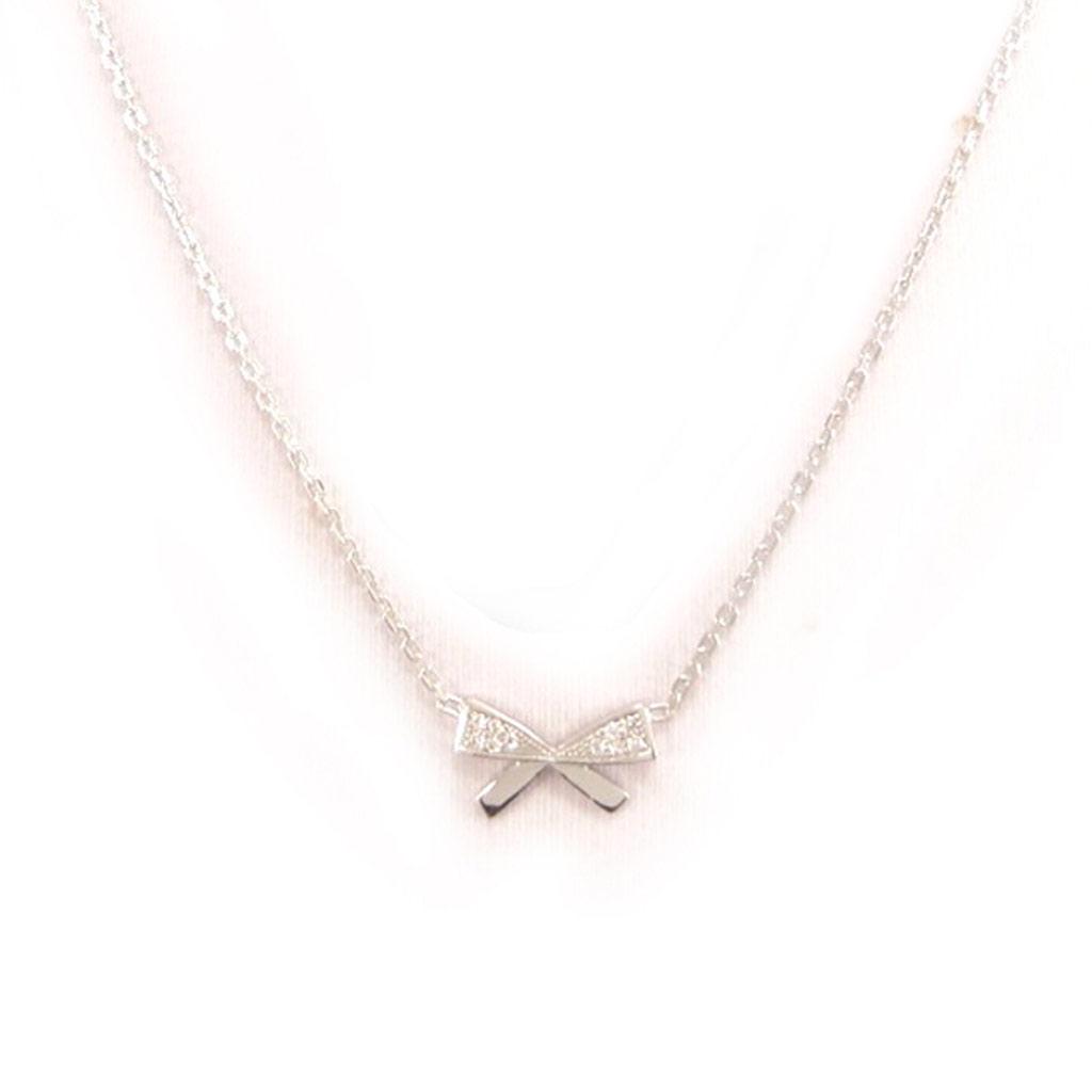 Altesse [L0161] - Silberkette 'Romantischer Knoten' Weiß