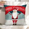 Merry Christmas Pillow Cover 18x18 In Throw Pillowcase Winter Christmas Decorations for Home Santa Claus Sofa Cushion Cover