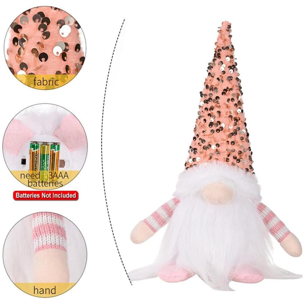 30cm Aufleuchtender Weihnachtsgnom Plüsch Paillettenhut Weihnachten Gesichtsloser Plüschpuppen Tischplatte Elfenornamente für Neujahr Weihnachtsfeier Deko