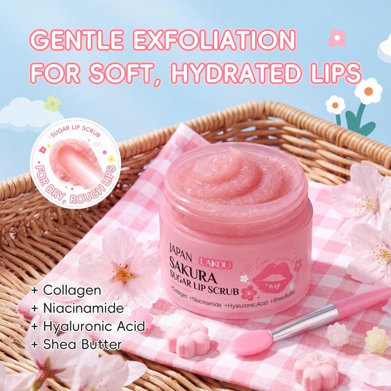 Japan Sakura Sugar Lip Scrub 18g for Daily Preparation Before Applying Lipstick