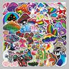 50PCS Colorful Mushroom Cartoon Stickers—Waterproof, Ideal for Suitcase, Scooter, Computer, Tablet, Water Bottle Decoration