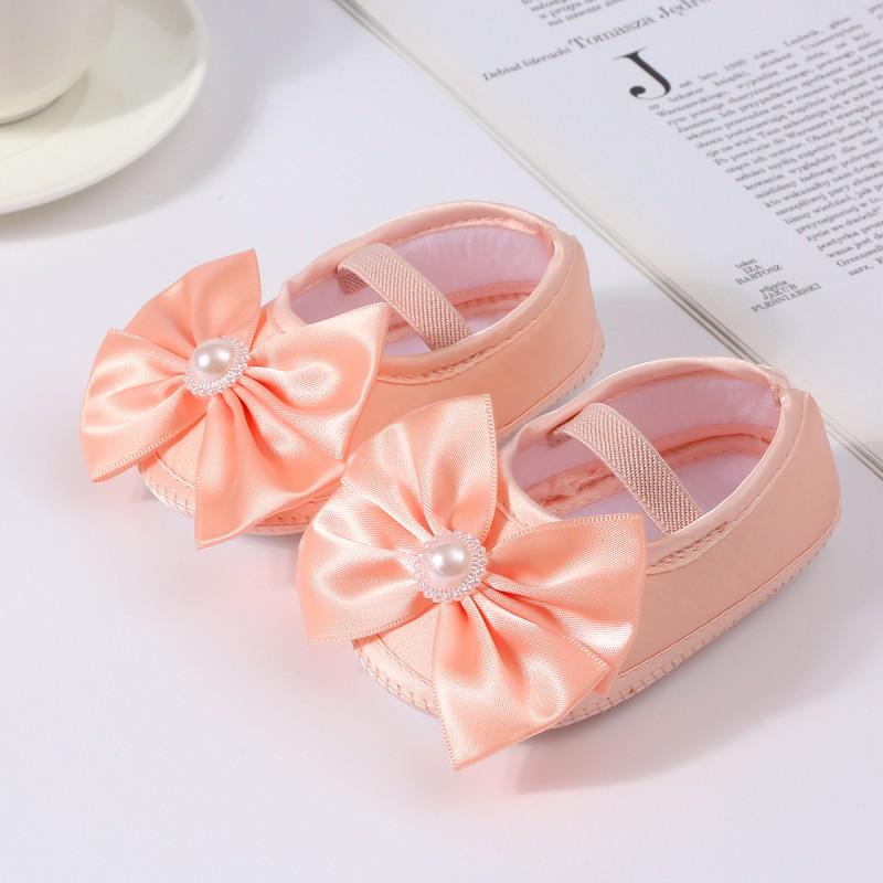 Kleinkind Babymädchen Flache Schleifenschuhe Erste Lauflernschuhe Prinzessinnenschuhe Krabbelschuhe