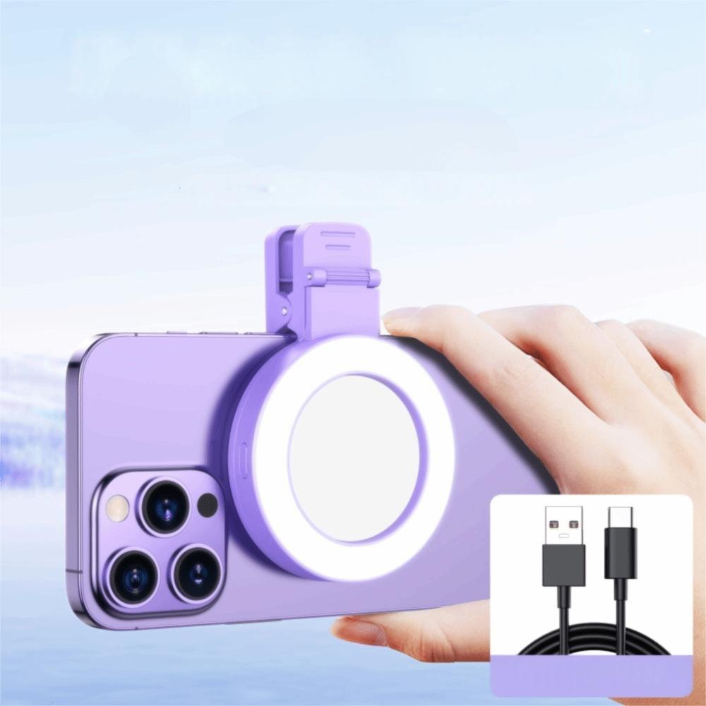 Rechargeable Mini Pocket Fill Light Soft Light LED Ring Light Portable Clip-On Selfie Ring Light