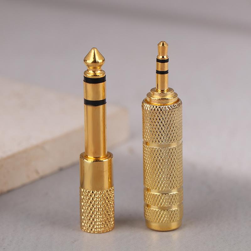 2Pcs/Set 6.5Mm To 3.5Mm And 3.5Mm To 6.5Mm Audio Adapter For Headphone Amplifier Audio Adapter Microphone 6.3 3.5 Mm Converter