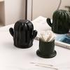 High-value Ceramic Cactus Toothpick Jar, Dental Floss Storage Box, Household New Personalized Creative Cotton Swab Box Jar.