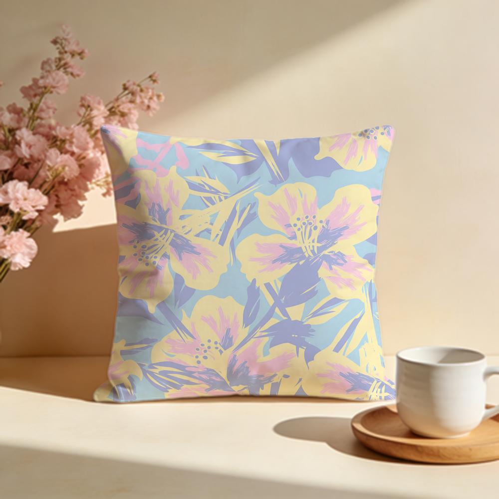 Happy Dopamine Explosion Floral Cushion Cover Soft Pillow Cases for Home Bedroom Living Room Sofa