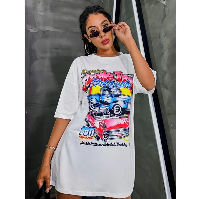Buy Summer Women Oversized Car Slogan 