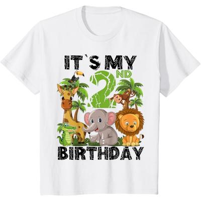 It's My 2nd Birthday Zoo Safari Jungle Animals Theme Funny T-Shirt