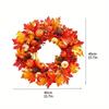 1pc Autumn Door Wreath Christmas Halloween Decoration Pumpkin Berry Pine Cone Maple Artificial Wreath Cloth Rattan Material Home Decoration