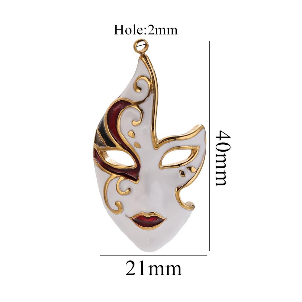 

Chinese Peking Opera Mask Pendant Stainless Steel Water Drop Evil Eye Charms 3 Styles DIY Making Connector for Jewelry Making