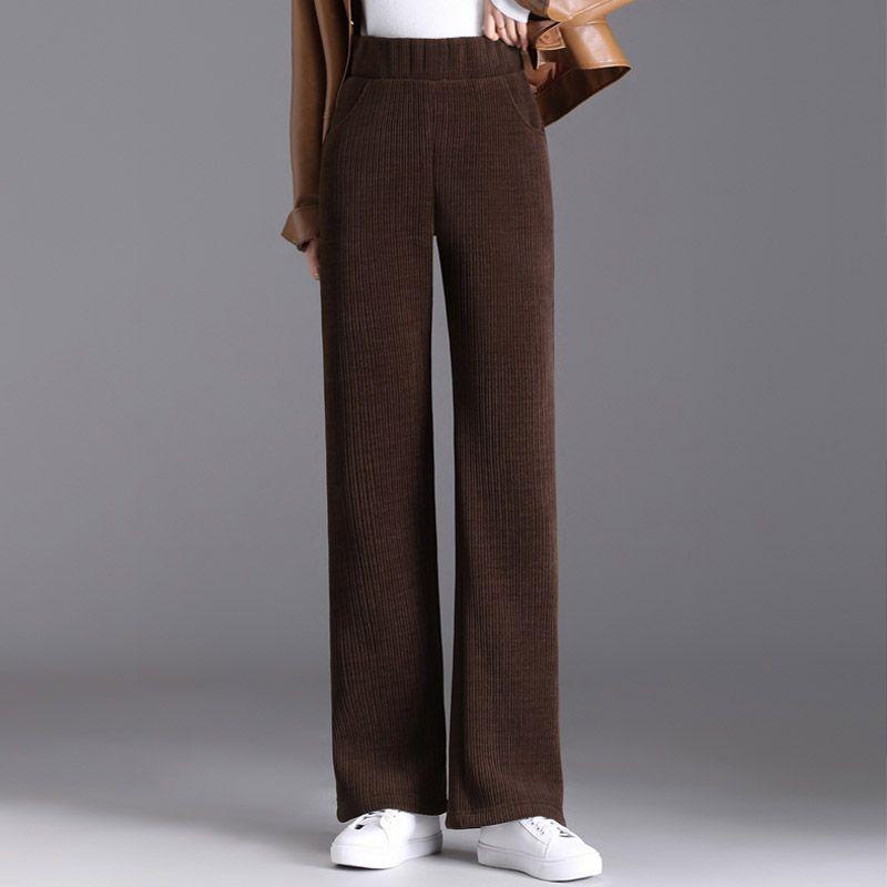 

Осень-зима женские бархатные утолщенные вельветовые брюки корейская мода свободные повседневные длинные спортивные брюки больших размеров прямые брюки 1930 4XL темно-коричневого