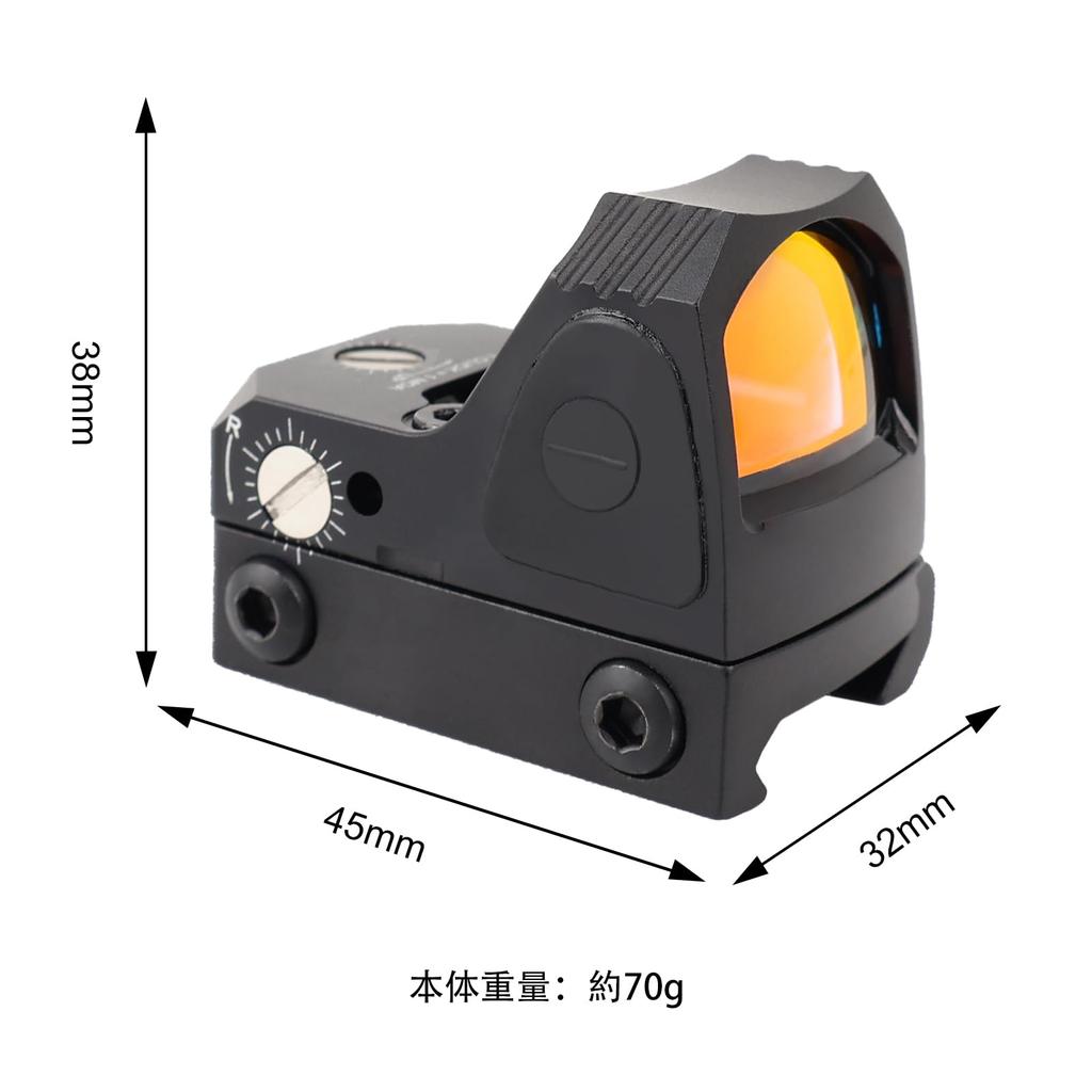 ZZ 1x24 Mini Red Dot Sight, RMR Type Open Red Dot Sight, Airsoft Sight, Compatible with 20mm Rails (Black)
