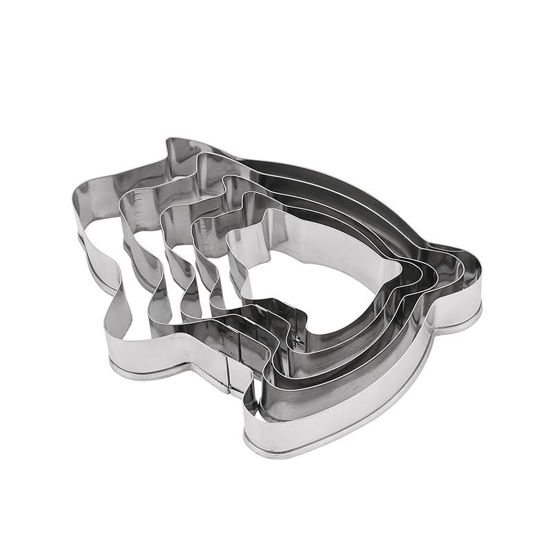 3/5Pcs Diy Biscuit Cutters Cookie Moulds Biscuit Molds Cookie Cutters Stainless Steel Material Animal Pig Shaped Baking Gadgets