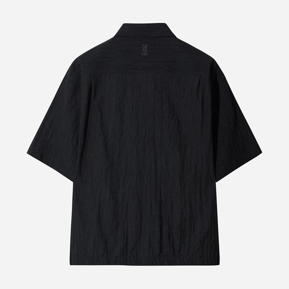 DOD Genkle Crinkle Short Sleeve Polo Shirt (Black)