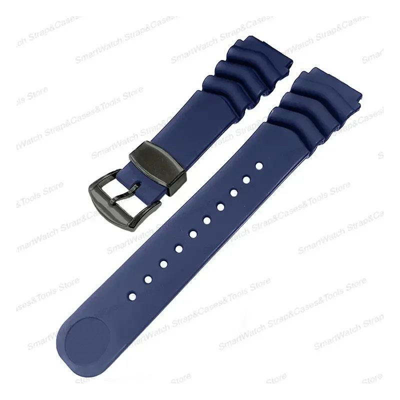 Harzarmband+Metall-Haltebügel-Ring Stahlverschluss für Prospex SPR009 SKX007 SKX009 Wasserdichtes Taucher-Sport-Uhrarmband 20mm 22mm