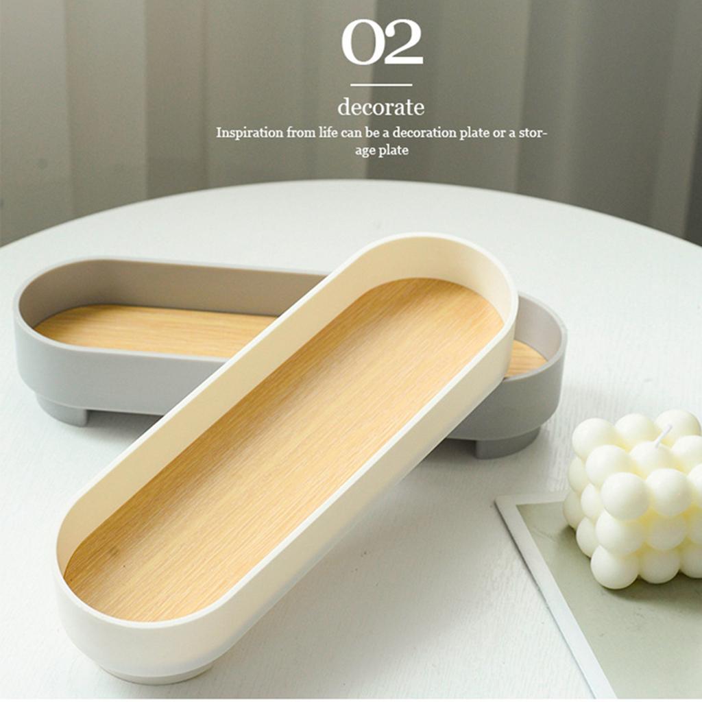 Narrow Arc Tray Simple Fashionable Versatile Decorative Home Oval Serving Storage Tray for Makeup