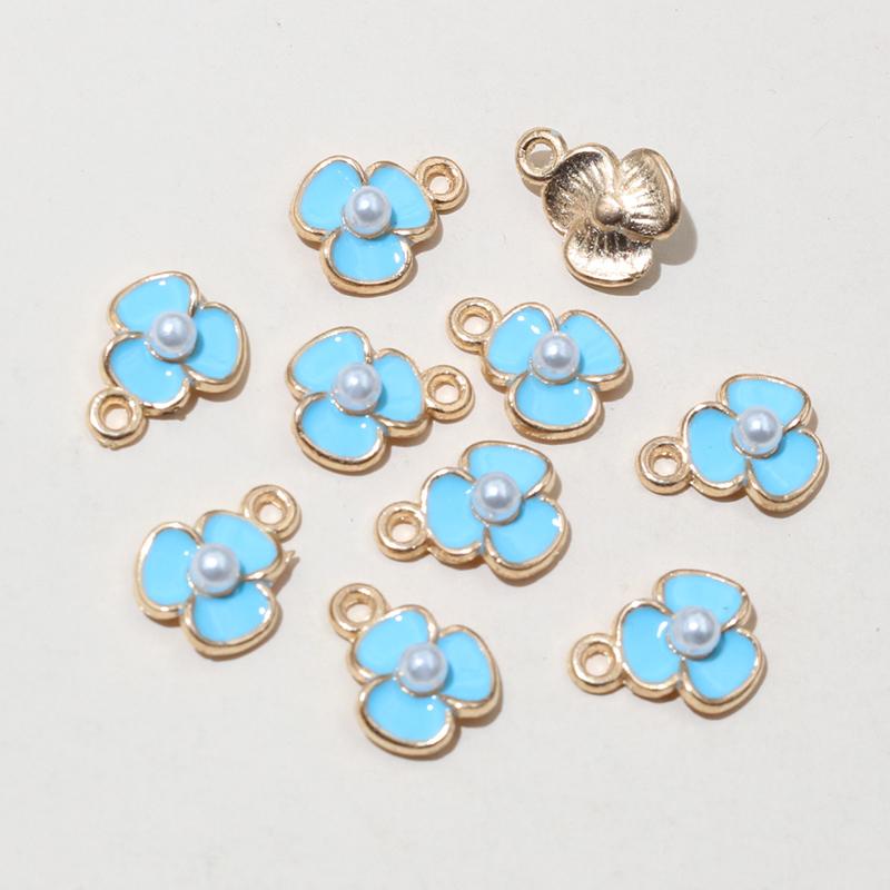 

20pcs 11x9mm Enamel Flower Charms Pendant Alloy Metal DIY Jewelry Making Accessories for Earrings Bracelet Necklace