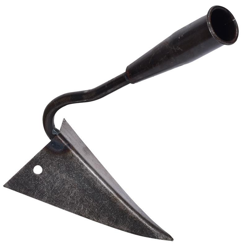 Triangle Tip Hoe with Metal Head and Wooden Handles for Precision Planting