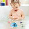 Juguete de baño para bebé con 4 modos de pulverización de agua, juguetes para bañera con forma de pulpo iluminados, bañera giratoria automática con animales del océano/rociador de fuente/LED colorido intermitente
