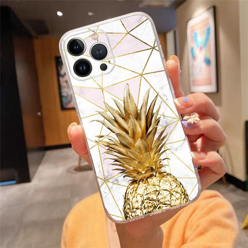 Phone Case For iphone 17 Pro Max Air 16 15 14 13 Pro Max 15 16 Pro 15Plus Summer Pineapple Fruit