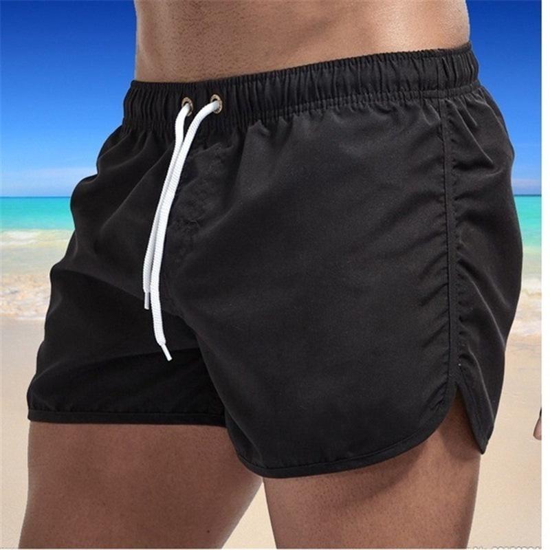 Men's Quick-Dry Summer Beach Shorts: Solid Color, Loose Fit with Drawstring