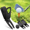 3 in 1 Golf Repair Tool with Magnetic Golf Ball Marker Gift for Man (Black)
