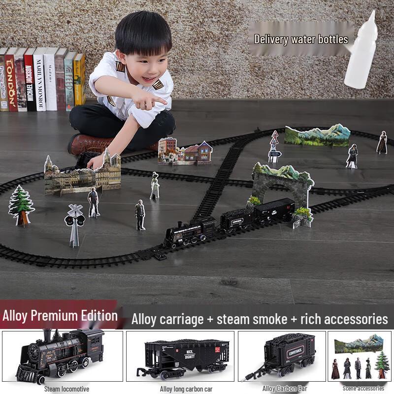 Snaen Retro Steam Train Track Toy Set